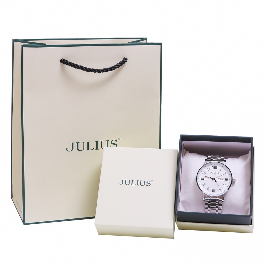 Đồng Hồ Nam JAH-140A Julius Hàn Quốc có Lịch (Bạc)
