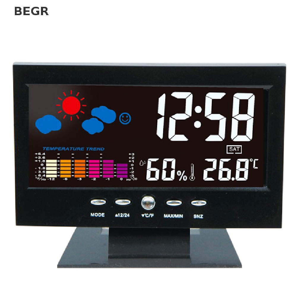 Đồng Hồ Báo Thức Điện Tử Hiển Thị Màn Hình LCD Nhiều Màu Sắc