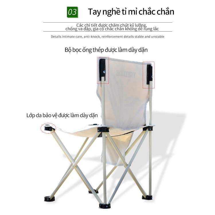 Ghế xếp tiện lợi ngoài trời Dễ dàng mang theo Câu cá vẽ tranh làm bài tập ngoài trời