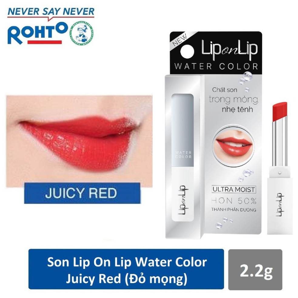 Son thỏi Lip On Lip Water Color Ultra Moist Juicy Red 2.2g - Màu đỏ mọng Anna Cosmetics