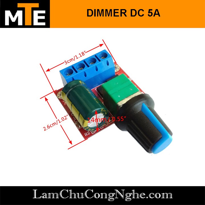 Mạch điều khiển tốc độ động cơ DC PWM 5A Mini