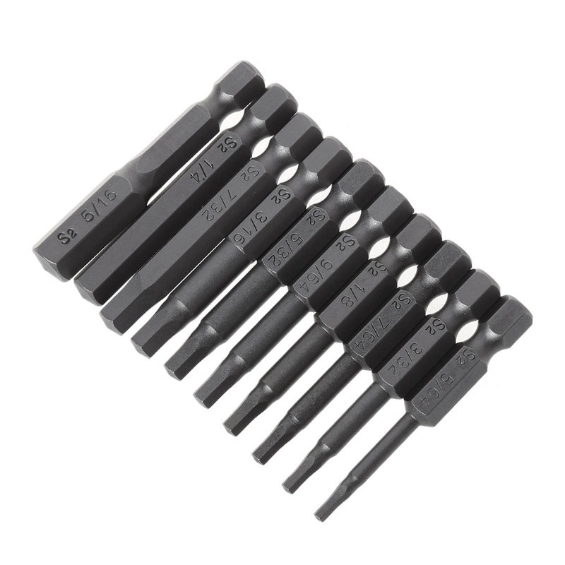 Bộ 10 Đầu Tua Vít Lục Giác Từ Tính Bằng Thép s2 1 4 inch Chuyên Dụng