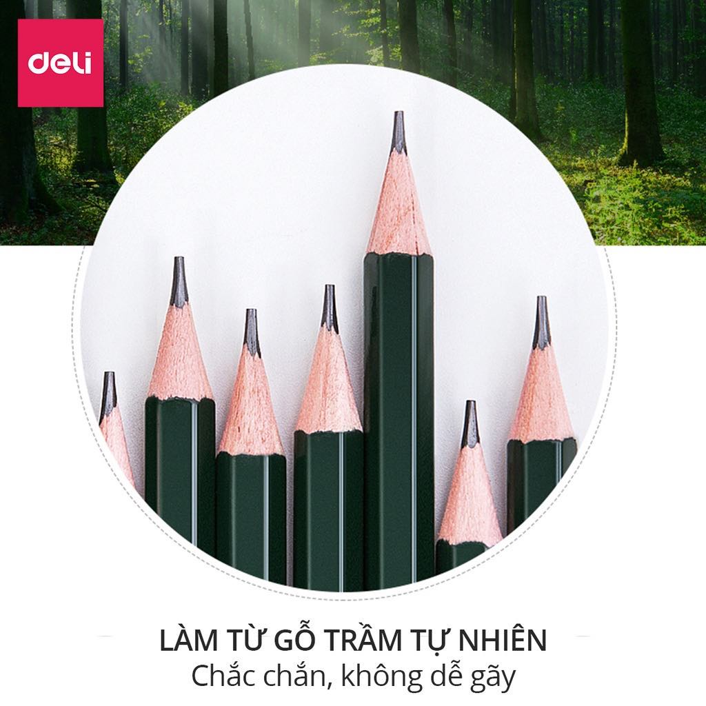 Hộp 12 bút chì Deli 2B, HB