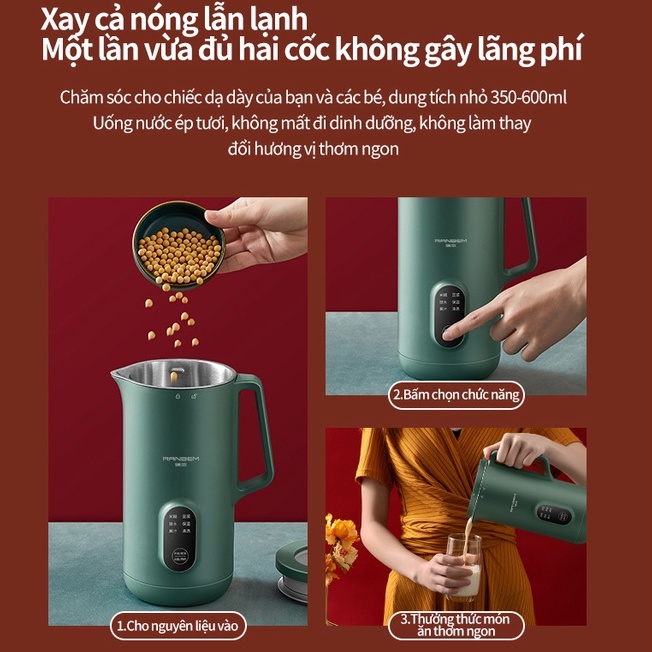 Máy làm sữa đậu nành, nấu sữa hạt, nồi nấu cháo chậm - Máy Xay Nấu Đa Năng