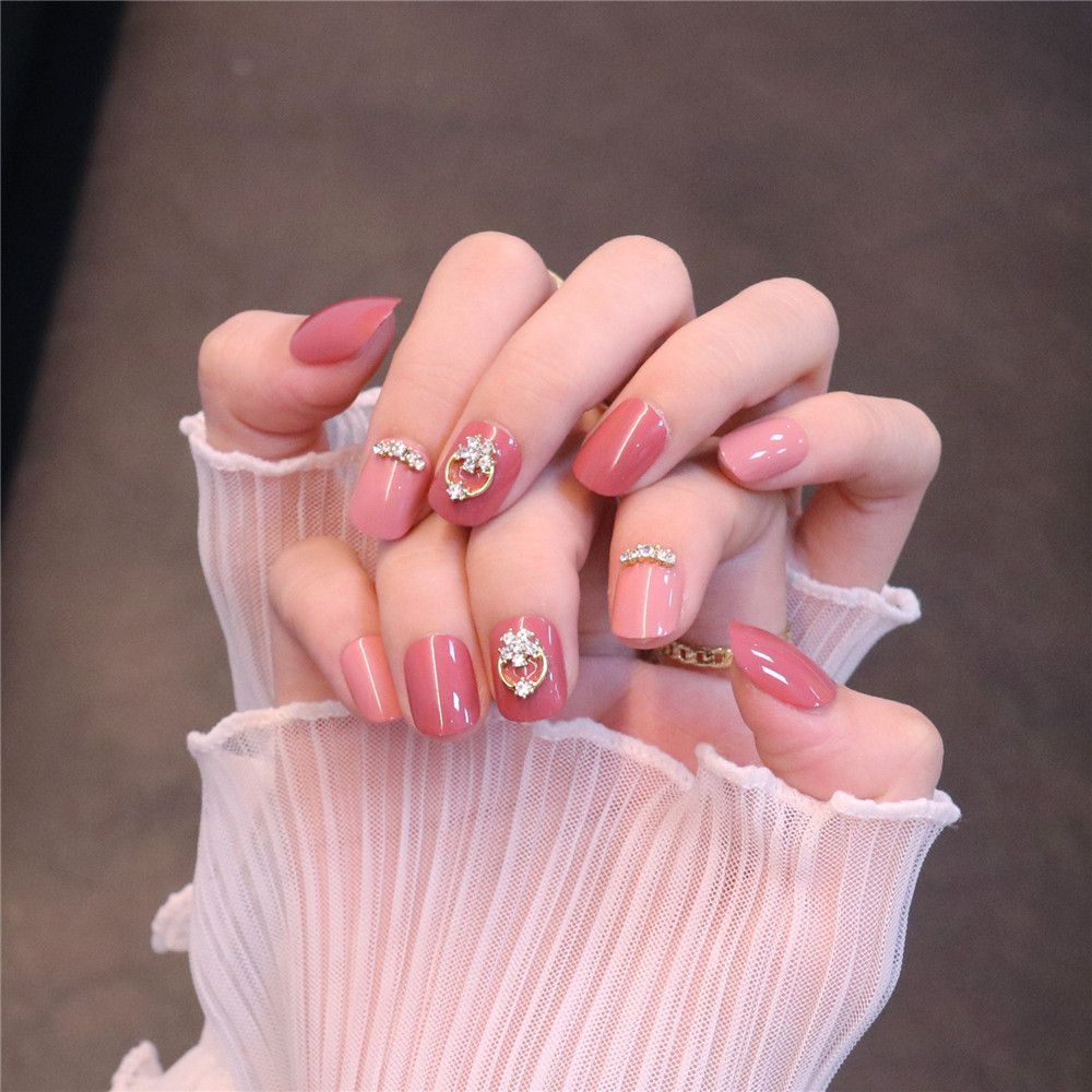 [Hàng mới về] Set 24 cái móng giả đính nơ phong cách Pháp thời trang