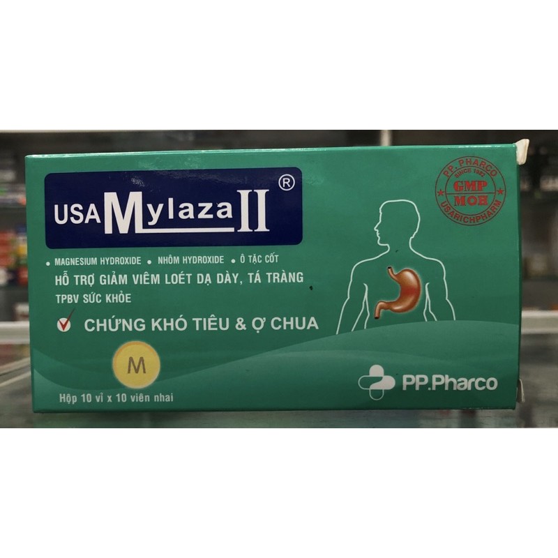 USAMylaza II - 100 viên - hỗ trợ giảm viêm loét dạ dày, tá tràng; giảm khó tiêu, ợ chua