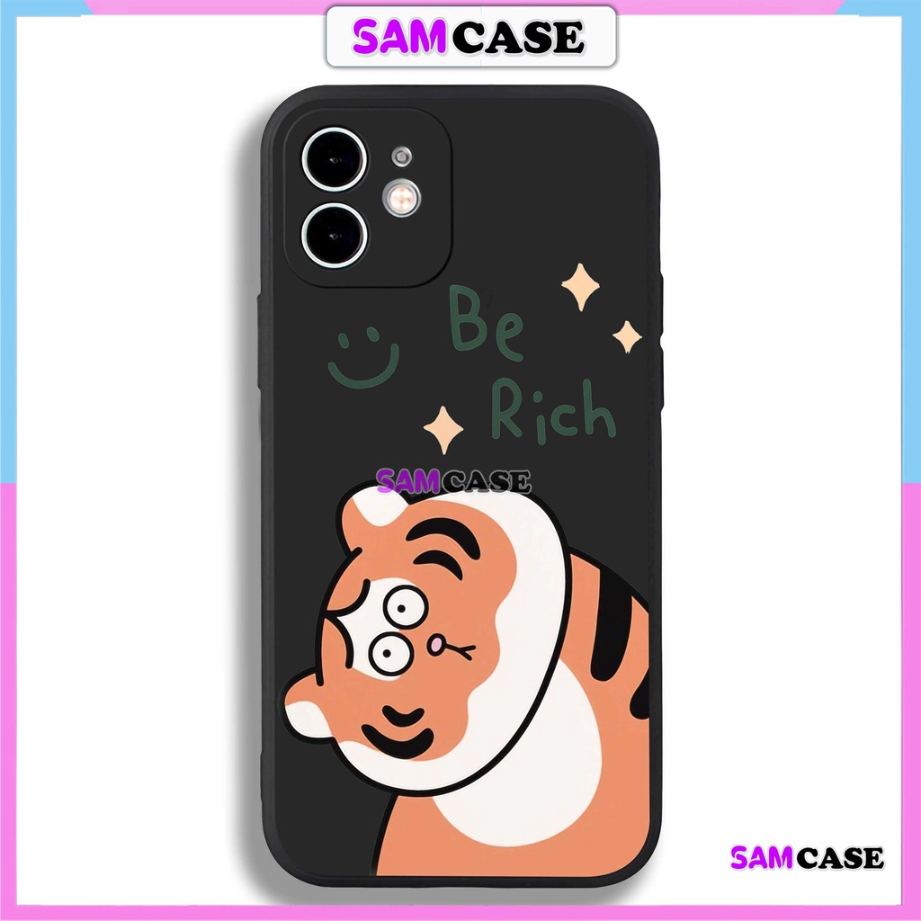 Ốp lưng iPhone 6/6s/7/8/X/Xs/XR/11/12/13/14 Pro Plus Max viền vuông chống sốc bảo vệ camera silicon mềm Hổ dễ thương