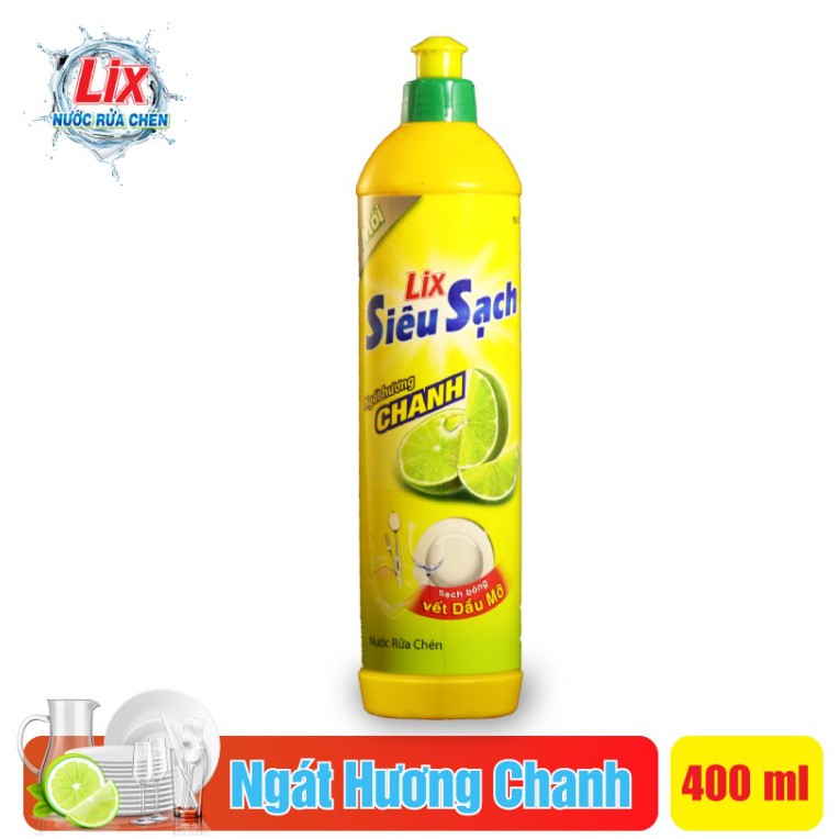 [Tiện dụng] Nước rửa chén Lix siêu sạch 400g hương Trà Xanh