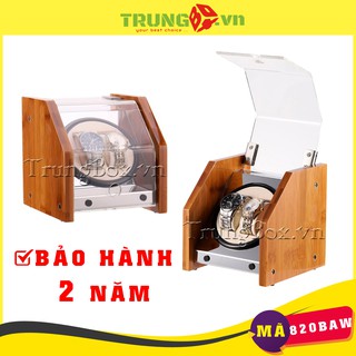 Hộp Đựng Đồng Hồ Cơ 2 Xoay Vỏ Gỗ Tre - Mã 820BAW