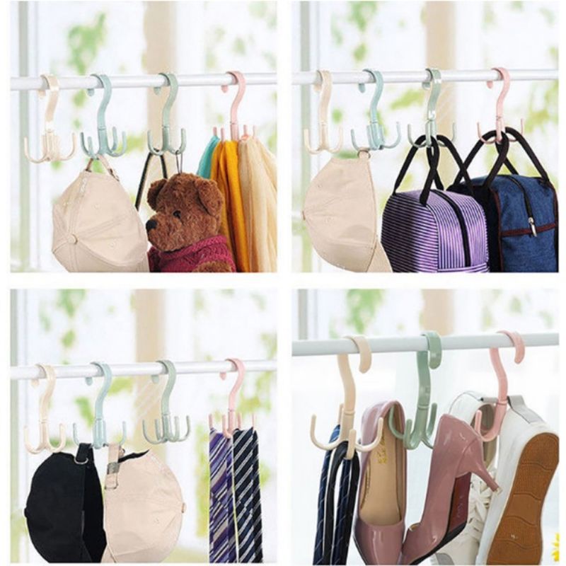 Móc nhựa treo đồ đa năng 4 nhánh tiện lợi