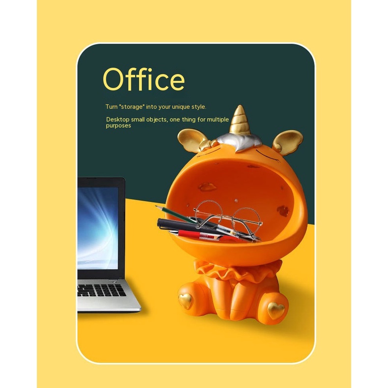 Ống Heo Tiết Kiệm Hình Chú Gấu May Mắn Miệng To Bằng Nhựa Resin Sáng Tạo