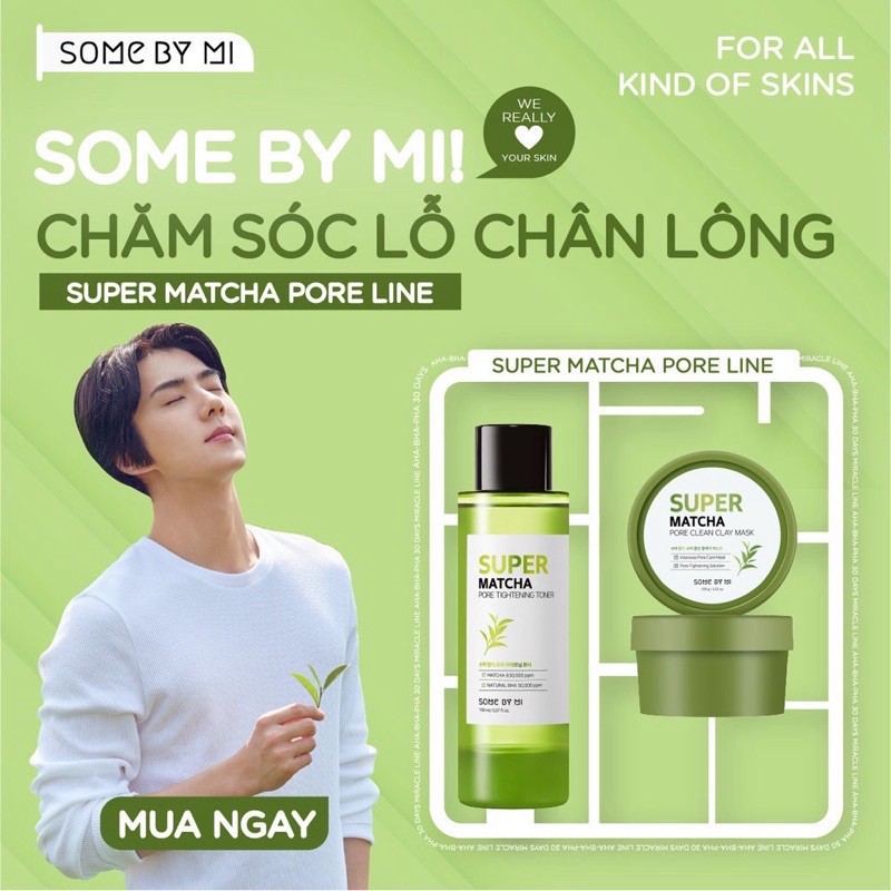 Mặt Nạ Trà Xanh Đất Sét Some By Mi Super Matcha  Pore Clean Clay Mask - Hàn Quốc - 100g