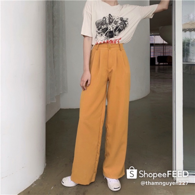 [ Order / ĐỦ màu ] QUẦN ỐNG RỘNG LƯNG CAO CULOTTES ULZZANG / QUẦN TÂY ỐNG SUÔNG DÁNG DÀI XANH ĐỎ VÀNG HỒNG TRẮNG KEM TÍM