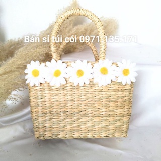 Túi cói đan dày size nhỏ, phụ kiện chụp ảnh, đi chơi phong cách vintage