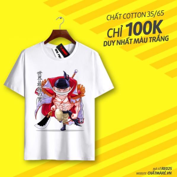 Áo Luffy One Piece Áo Thun Phông In Hình Râu Trắng Râu Đen, Áo Unisex Nam Nữ Tay Ngắn Chất Mà Rẻ