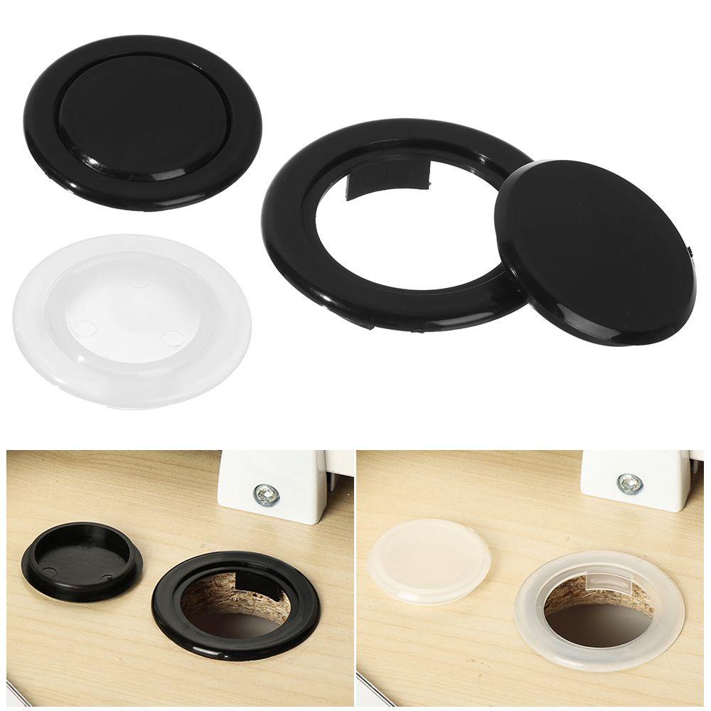 Bộ 2 Nắp Đậy Chặn Lỗ Bàn Bằng Nhựa Trong Suốt Tiện Dụng
