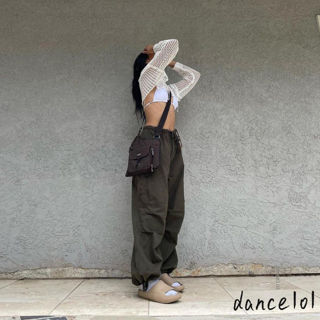 Quần Ống Rộng Rút Dây Màu Trơn dance1o1