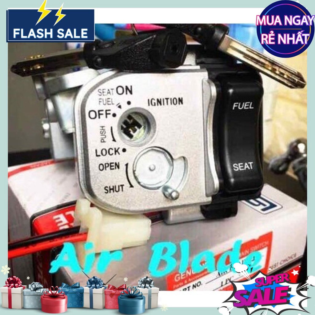 Bộ ổ khóa Air Blade 110cc 2007 - 2011 6 Cạnh (xe máy AirBlade Ab110 Honda điện điện)