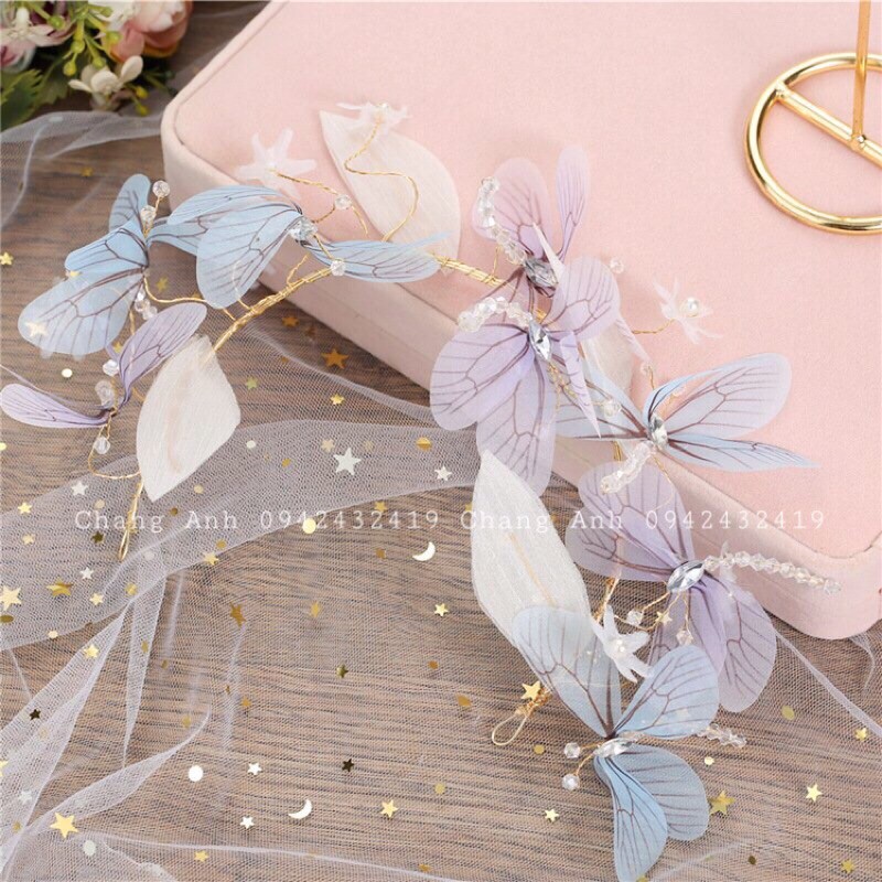 Cài tóc cô dâu hình cánh bướm