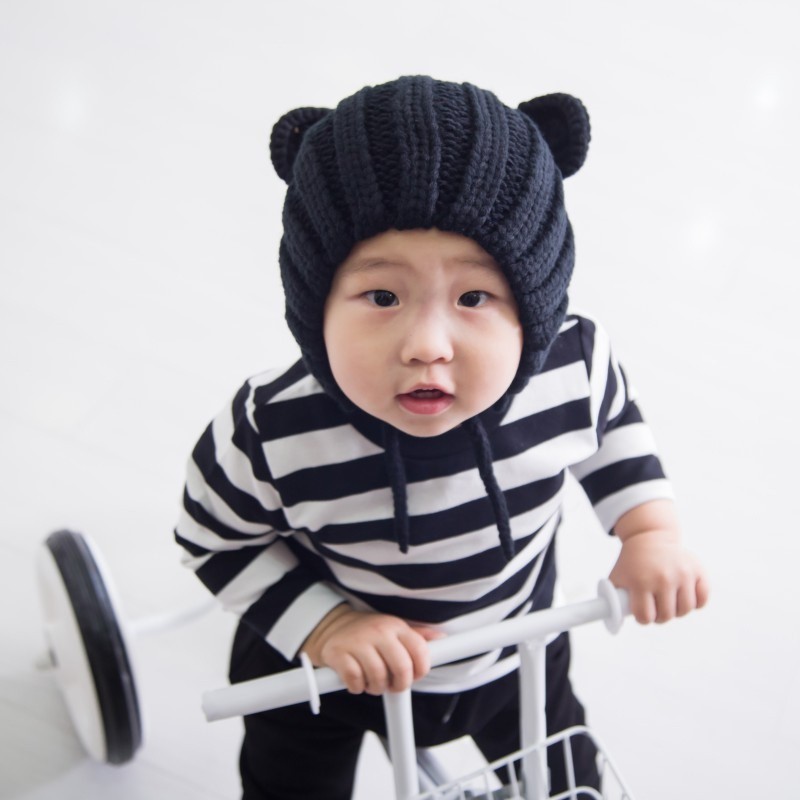 Mũ len tai gấu dễ thương cho bé
