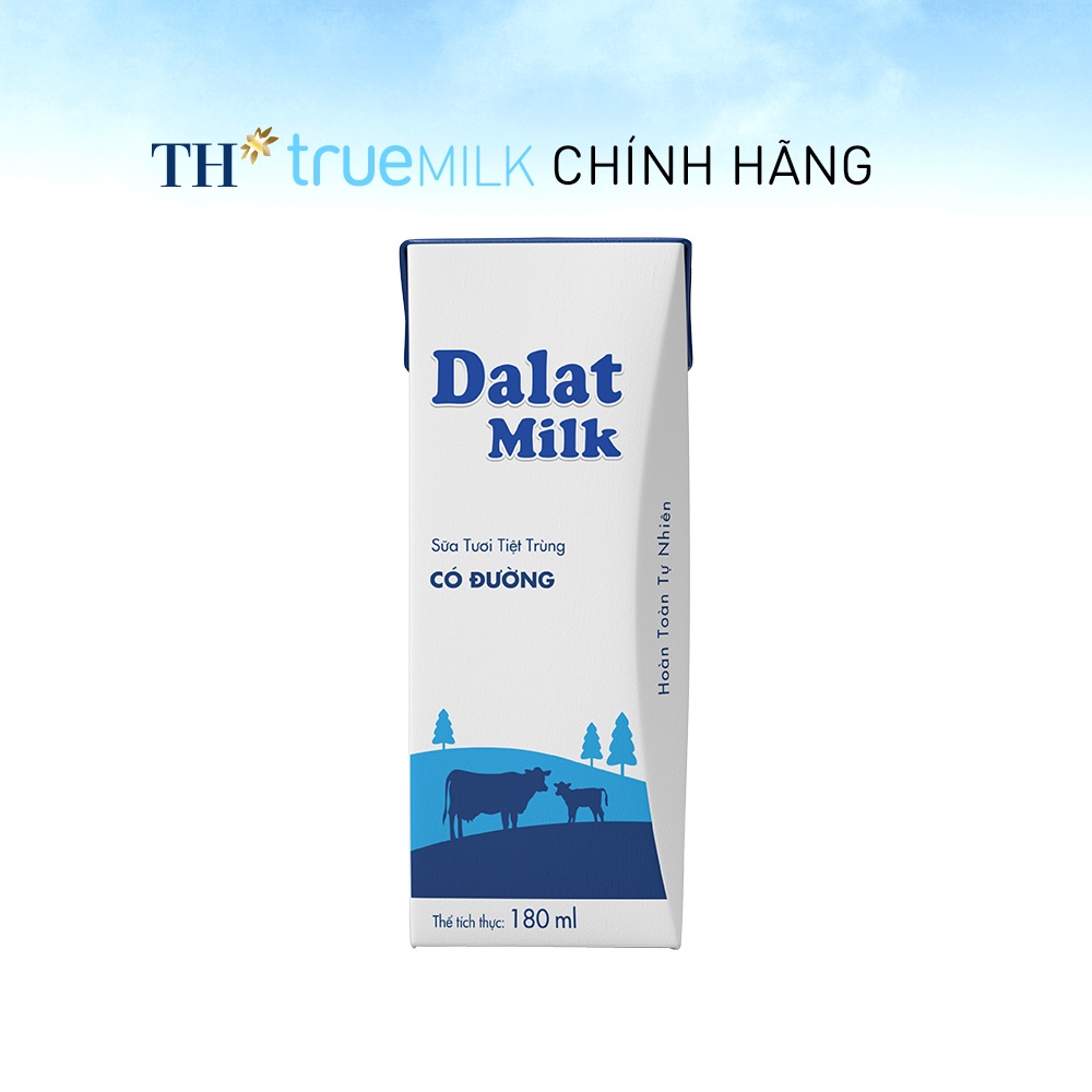 8 Lốc sữa tươi tiệt trùng có đường Dalatmilk 180ml (180ml x 4)
