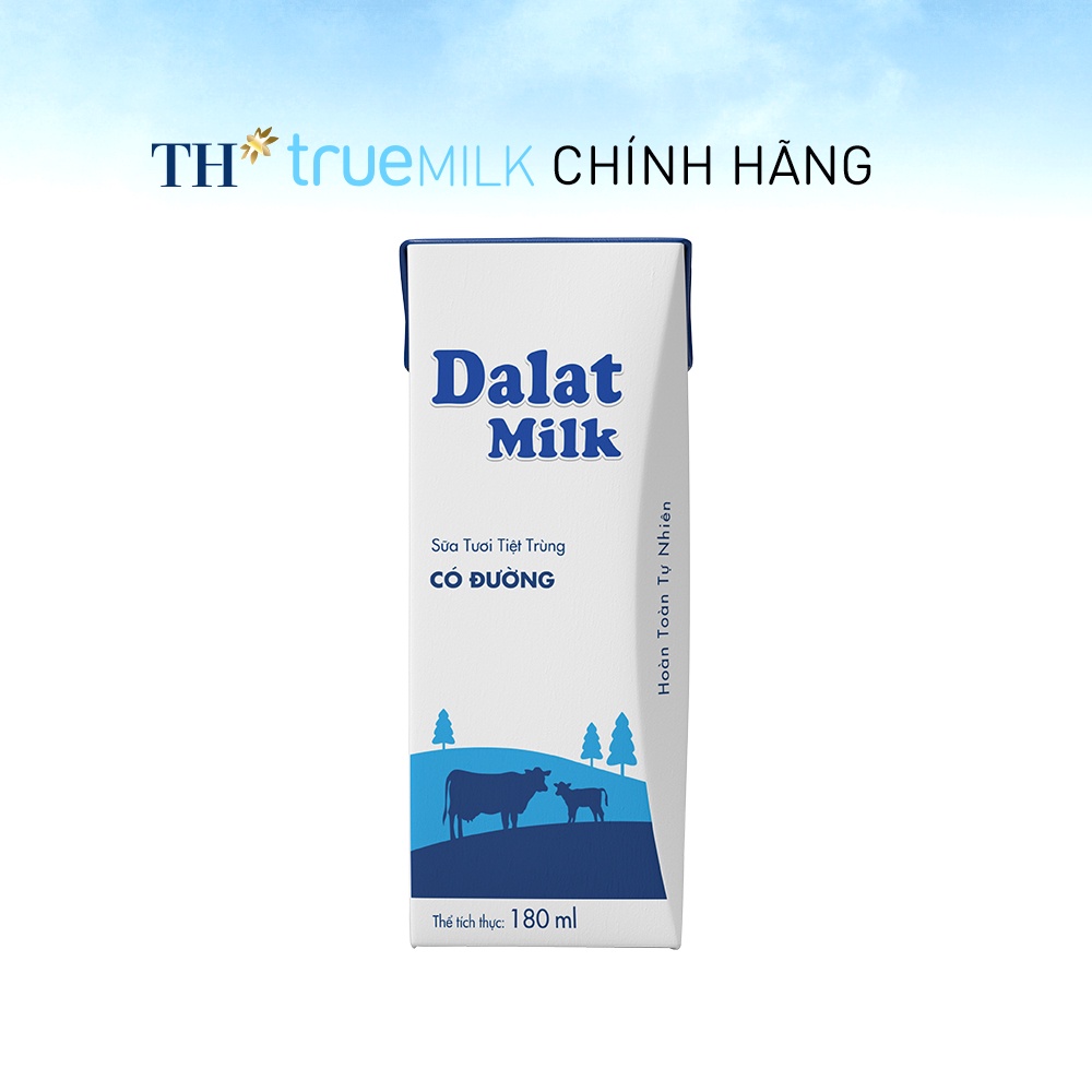 8 Lốc sữa tươi tiệt trùng có đường Dalatmilk 180ml (180ml x 4)