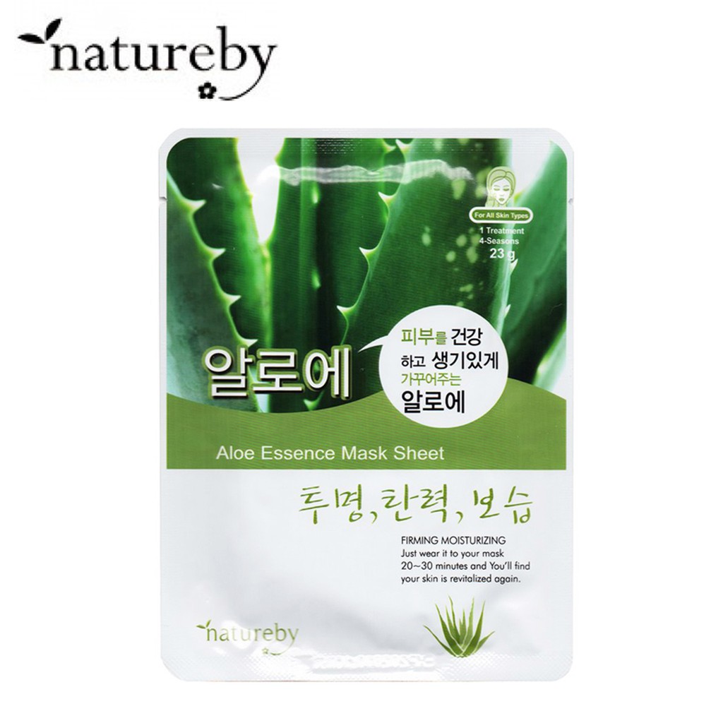 COMBO 10 MIẾNG MẶT NẠ DƯỠNG DA NHA ĐAM ALOE ESSENCE MASK SHEET NATUREBY