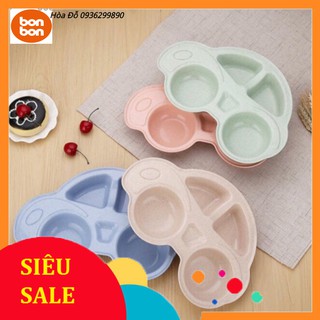 Khay ăn dặm lúa mạch hình oto cho bé