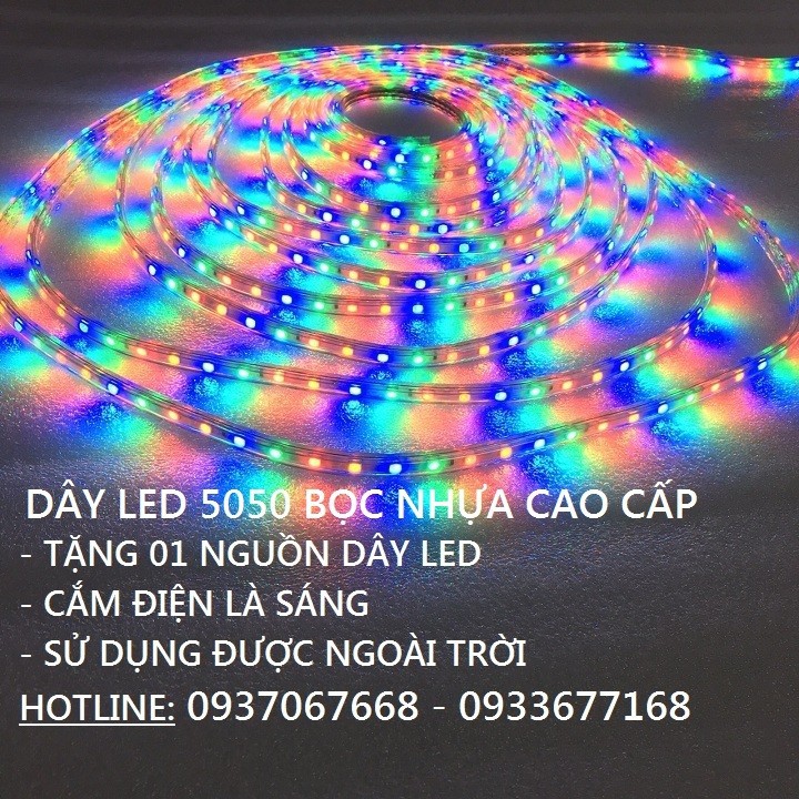 COMBO 15M DÂY LED 5050 FULL MÀU CHỐNG NƯỚC + TẶNG 01 NGUỒN