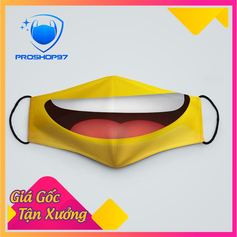 Khẩu Trang Nam Nữ Chống Nắng EMOJIS_29 ProShop97 Vải Poly Cotton 100%, Ngăn Bụi Mịn, Kháng Khuẩn, 20