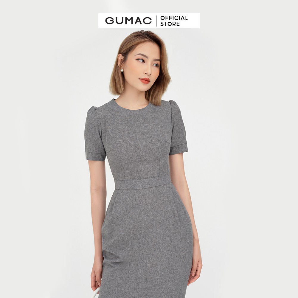 [Mã WABRGU55 giảm 12% đơn 99K] Đầm ôm body nữ xếp ly eo GUMAC tôn dáng quyến rũ DC04063 | BigBuy360 - bigbuy360.vn