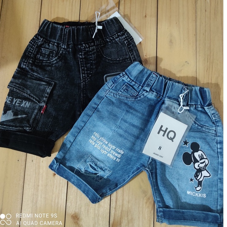 Quần ngố bò  Chất liệu giấy co giãn mềm cho bé trai