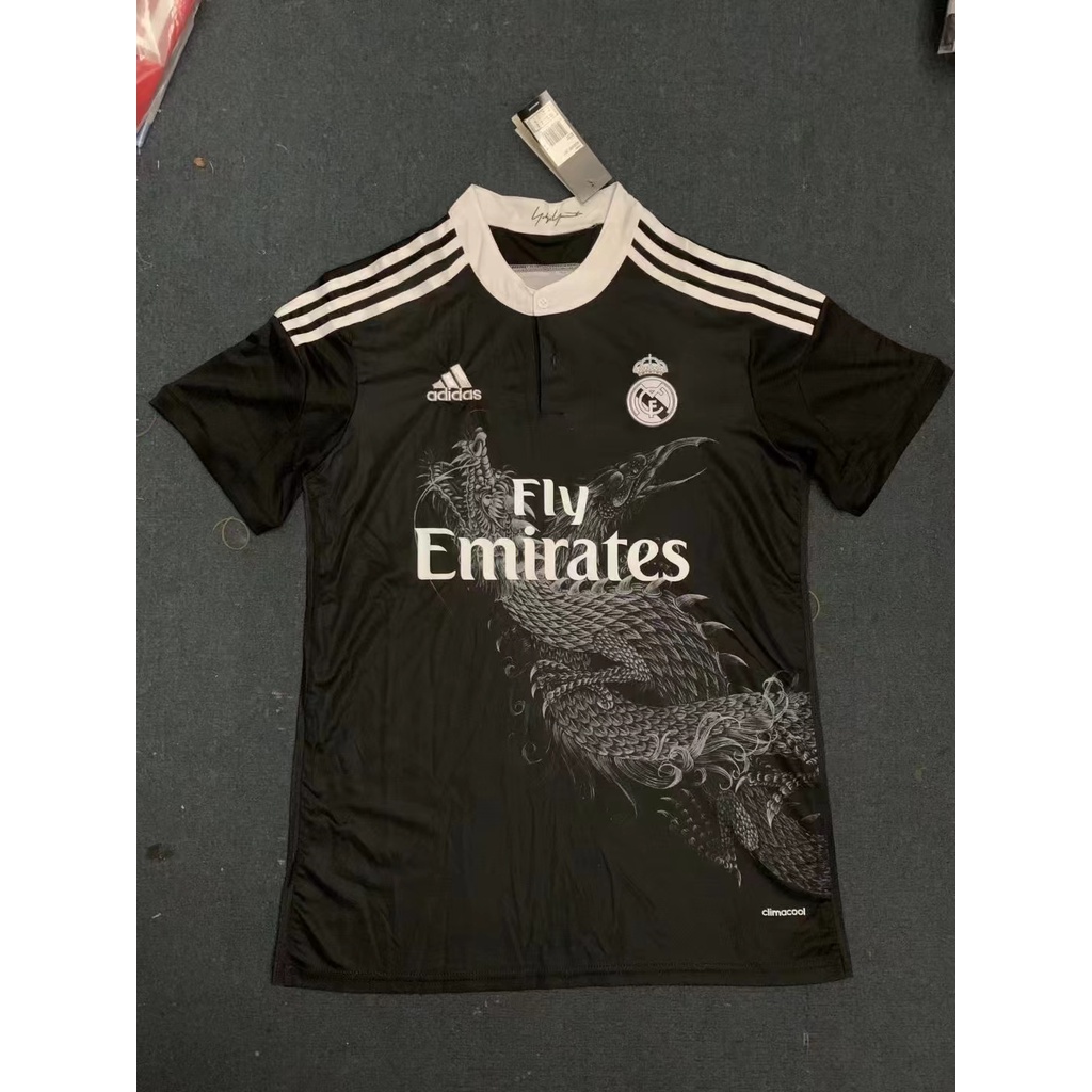 Áo Thun Đá Banh Màu Đen In Logo Real Madrid 14 / 15