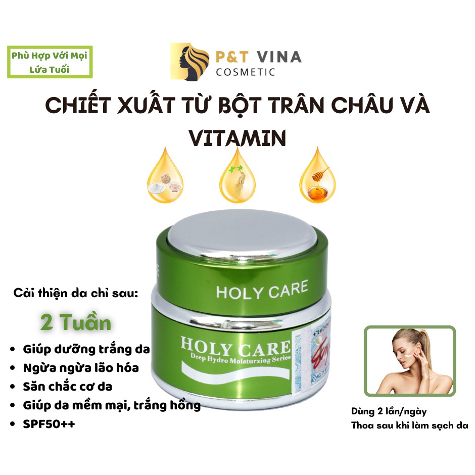 [Chính Hãng] Kem Holy Care Dưỡng Trắng Ngừa Lão Hóa Da Xanh Lá 20G