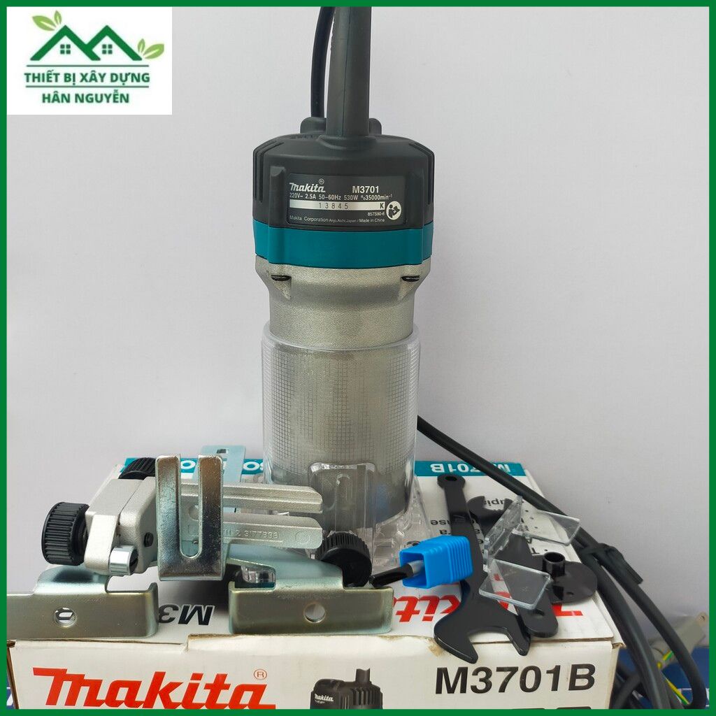 Máy phay gỗ Makita M3701B cốt 6.35mm,máy soi mộng,đánh cạnh