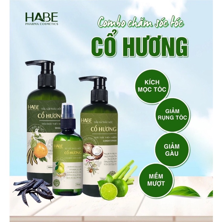 Combo Dầu Gội , Dầu Xả Thảo Mộc Cổ Hương _ Giảm Rụng ,Kích Mọc ,Sạch Gàu,Mượt Tóc