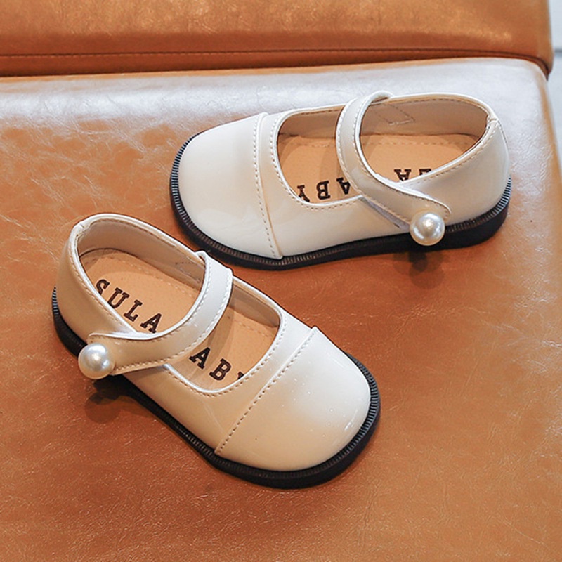Giày búp bê bằng da đế mềm phong cách Hàn Quốc hợp thời trang cho bé gái