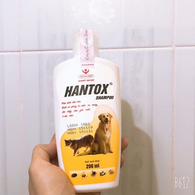 Sữa Tắm Trị Ve Rận Bọ Chét Chó Mèo Hantox Shampoo Vàng 200ml