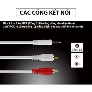 Dây tín hiệu đầu 3 ly (3.5mm) ra 2 đầu bông sen (AV/RC)dài 1.8m - 15m thiết kế dạng 3 đầu, dây đúc liền mạch