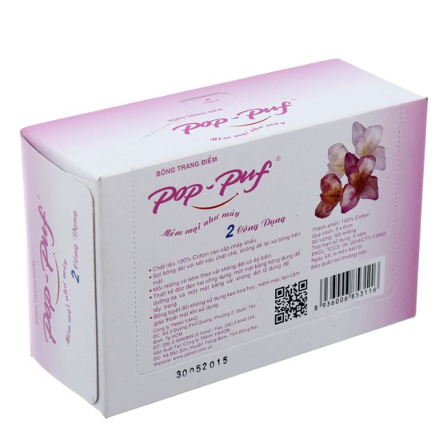 Bông Tẩy Trang Pop Puf Classic 100 Miếng