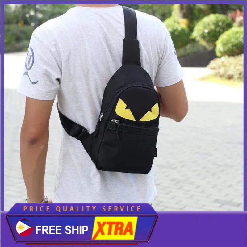 Túi đeo Ngực Của Nam Giới Little Monster Túi đeo Vai Hàn Quốc Cặp đôi Giản Dị Sinh Viên Túi Messenger Nhỏ