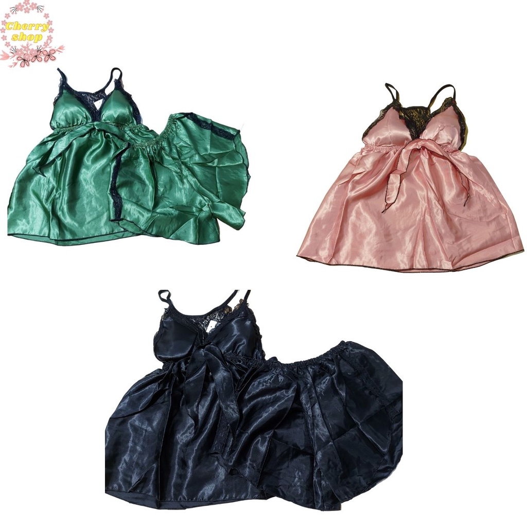 Đồ ngủ nữ vải phi bóng sexy có mút ngực phối ren siêu mát (Hình + Video thật) | BigBuy360 - bigbuy360.vn