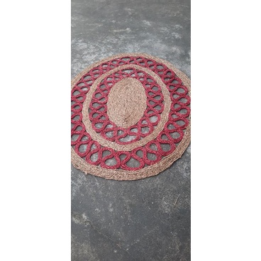 Thảm cói ôvan màu 1m2 x 1m6