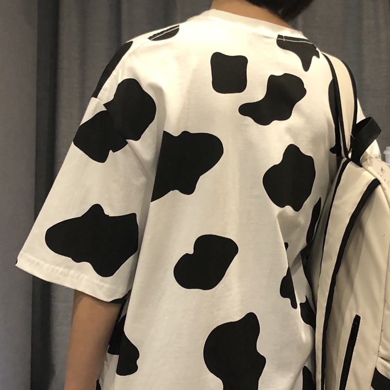 Áo Thun Ngắn Tay In Họa Tiết Bò Sữa Phong Cách Hàn Quốc Cho Cả Nam Và Nữ | BigBuy360 - bigbuy360.vn