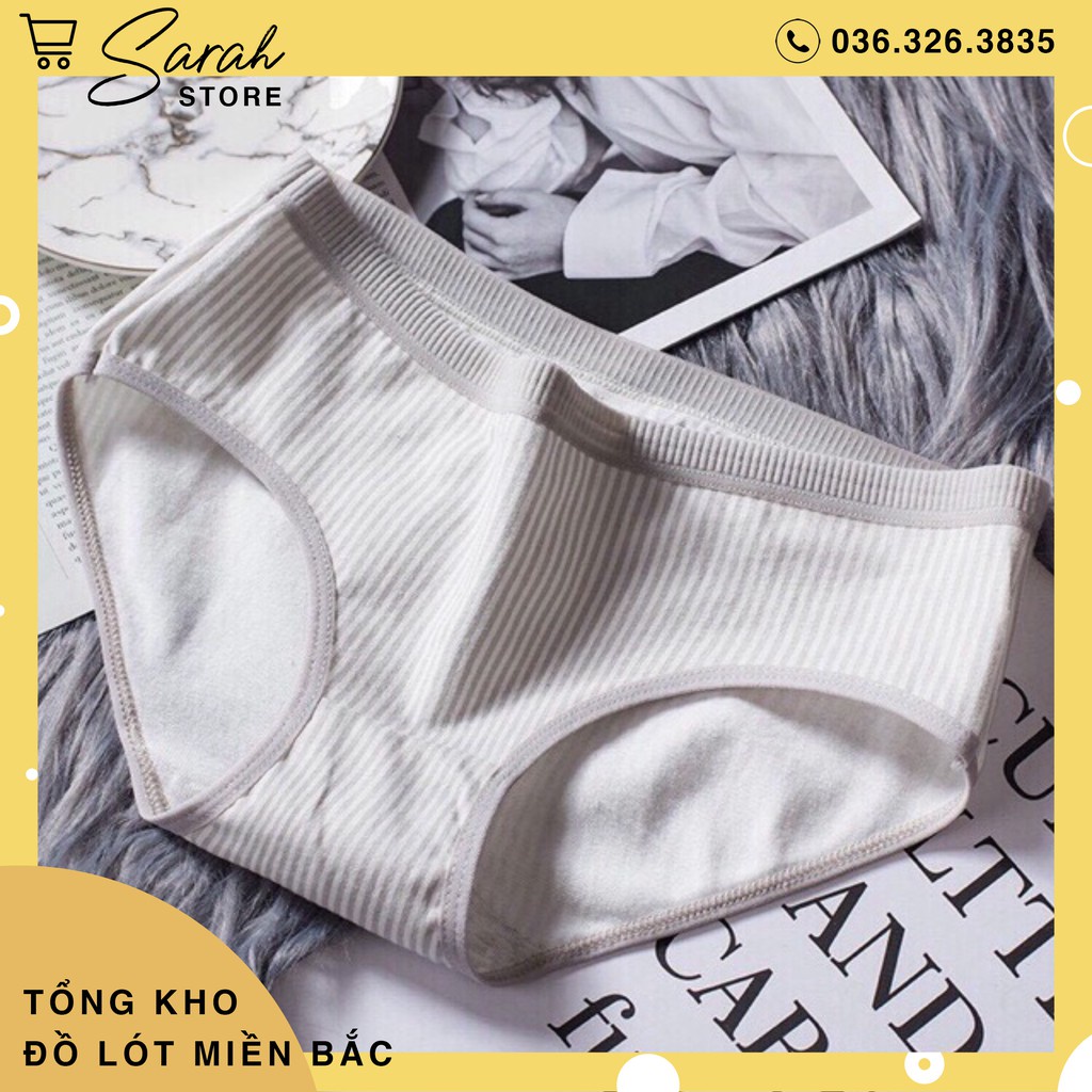 Quần Lót Nữ Cotton Tăm Phối Kẻ Siêu Đẹp 031