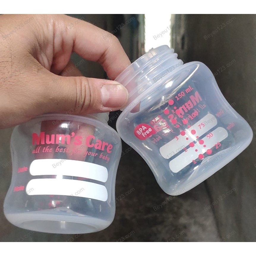 Bộ 3 Bình Trữ Sữa Mẹ Cổ Rộng 150ml Mum's Care Không BPA &amp; BPS - Thái Lan