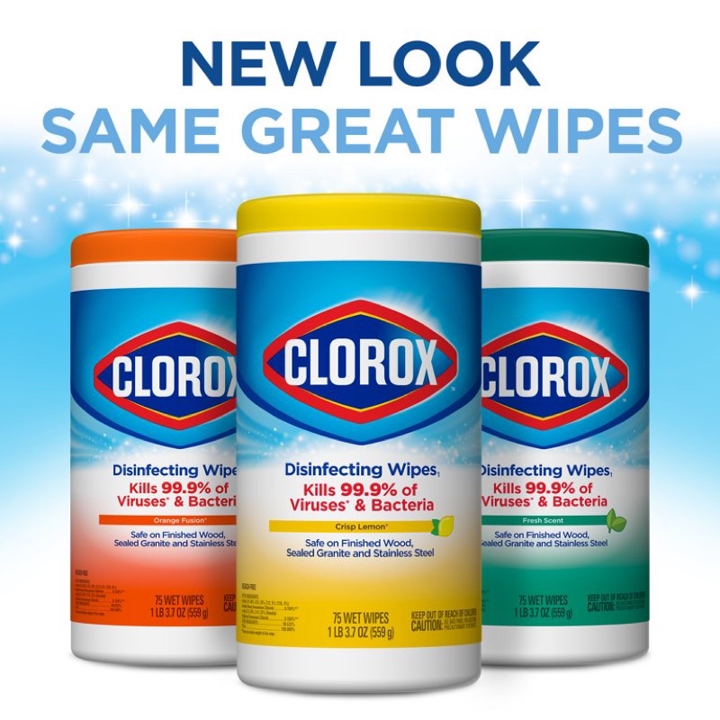 Giấy ướt diệt khuẩn 99% Clorox Disinfecting Wipes, Crisp Lemon and Fresh Scent
