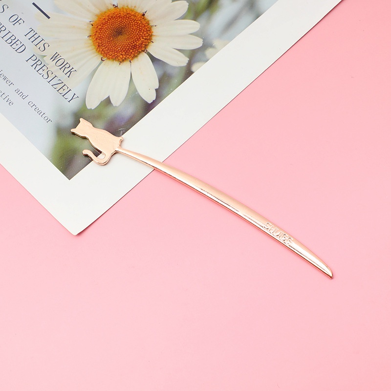 1 Thẻ Đánh Dấu Sách Bằng Hợp Kim Hình Mèo Chim Hoạt Hình Sáng Tạo Dành Cho Học Sinh/ Trường Học