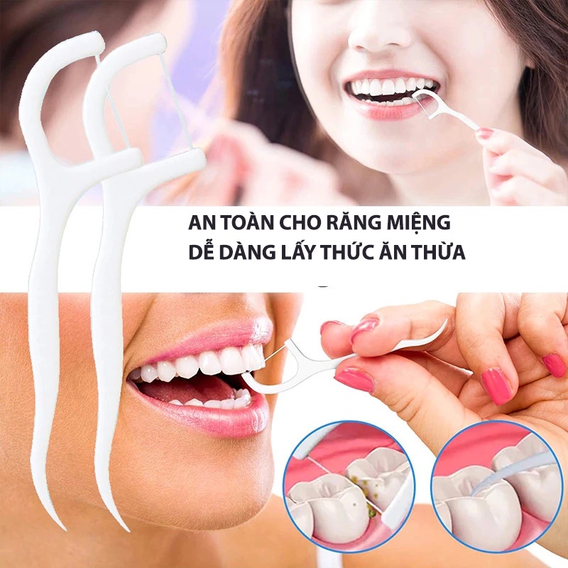 Hộp 50 chỉ nha khoa làm sạch mảng bám, an toàn cho răng