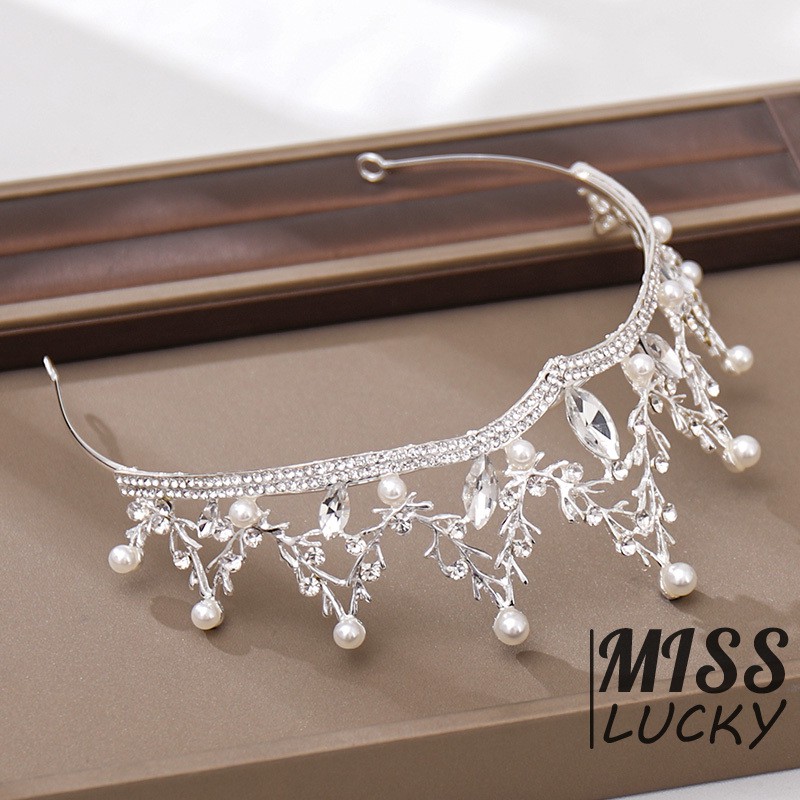 Vương Miện Đính Đá Và Ngọc Trai Giả Thời Trang Cho Nữ Giới